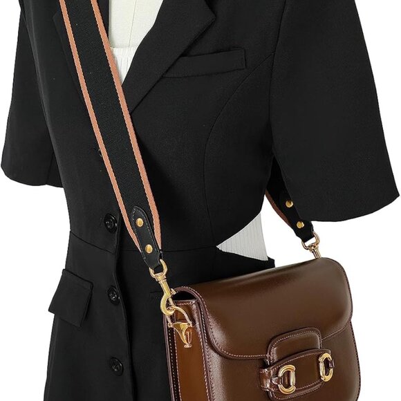 Purse Strap Replacement Crossbody Handbag Adjustable Wide Canvas Leather - Picture 6 of 7